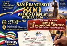 San Francesco 800 – Premio FairPlay Puglia 2026”: a San Giovanni Rotondo una giornata dedicata ai valori universali del Fair Play